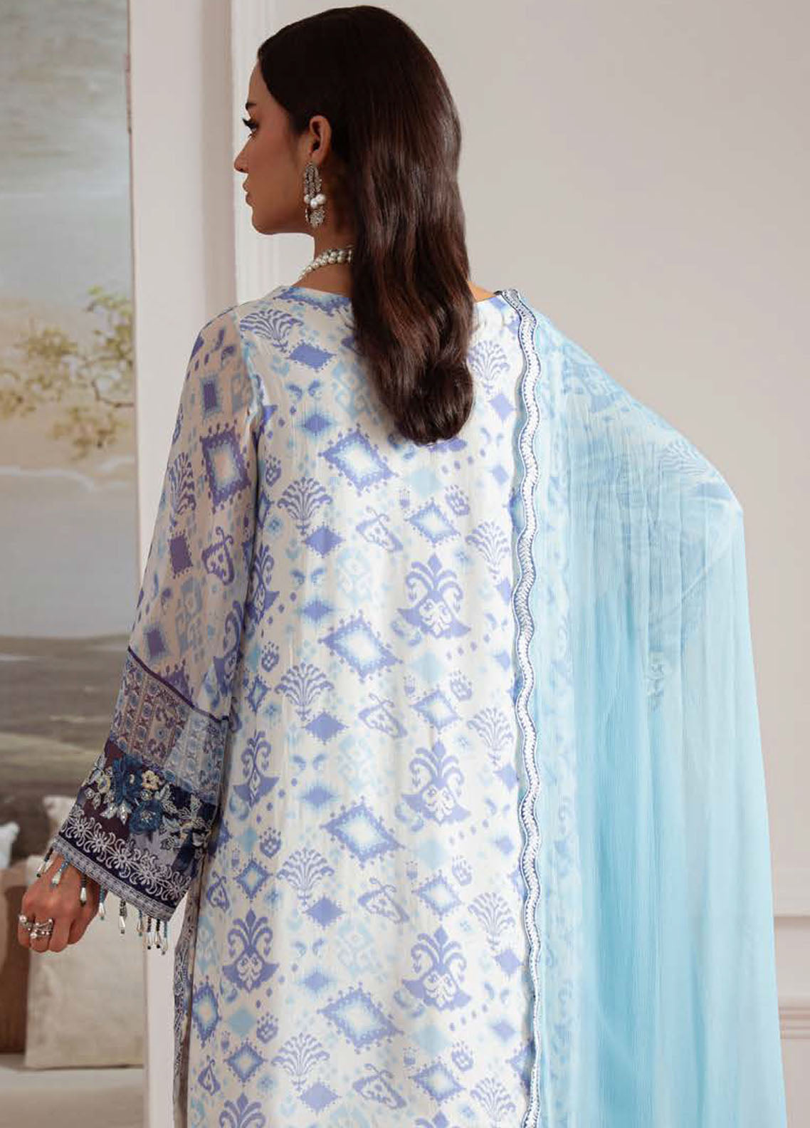 Nureh Embroidered Chiffon Suits Unstitched 4 Piece Suit NU25AU AM-28