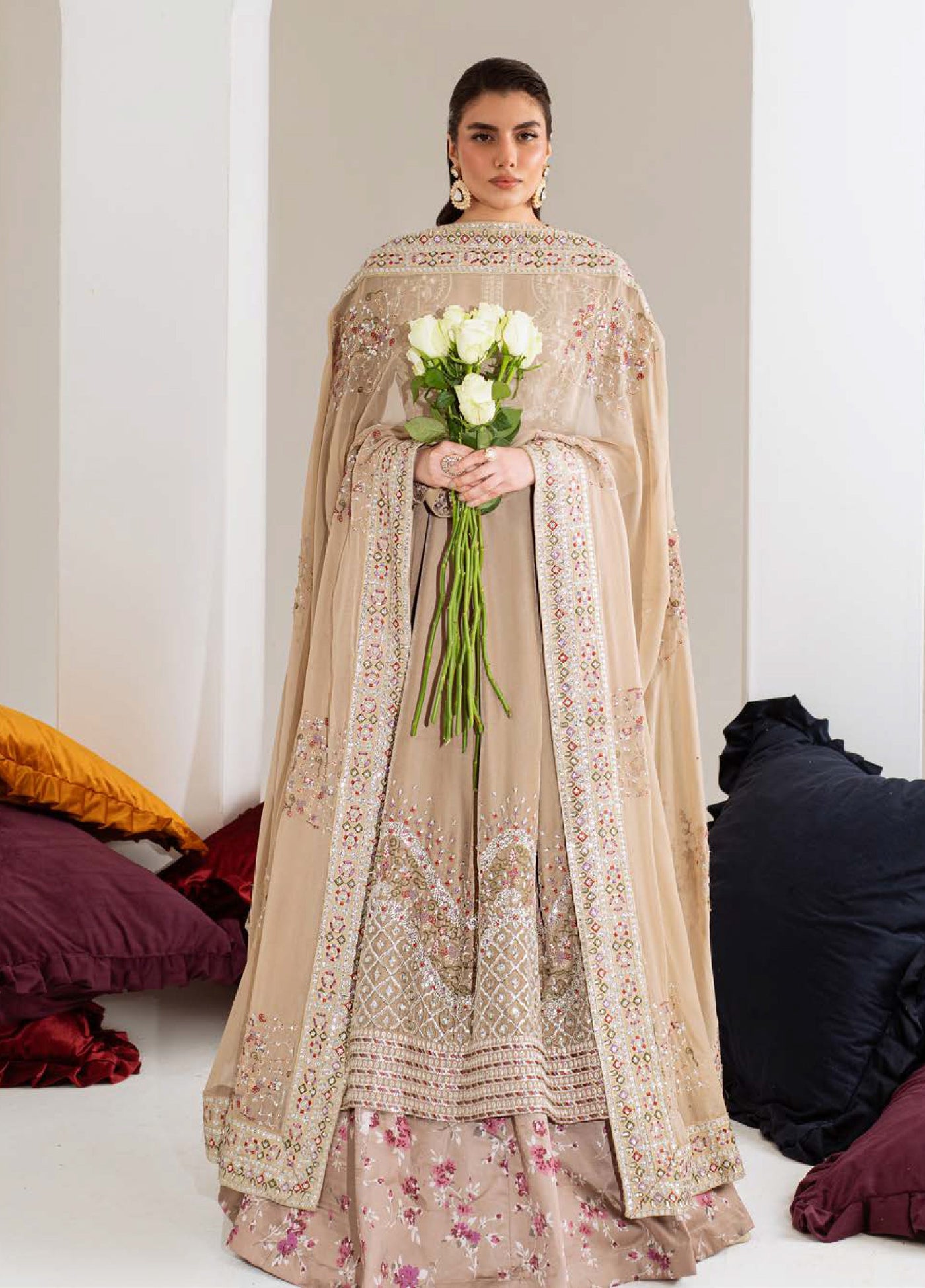 Maya by Nureh Unstitched Velvet Embroidered 3 Piece Suits NU25MV NW-108 - Festive Collection