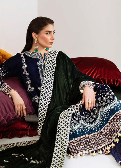 Maya by Nureh Unstitched Velvet Embroidered 3 Piece Suits NU25MV NW-109 - Festive Collection