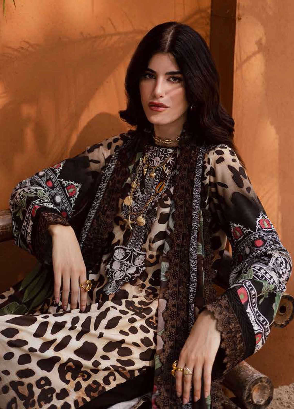 Nureh Embroidered Linen Suits Unstitched 3 Piece NU25GEU NWG-85