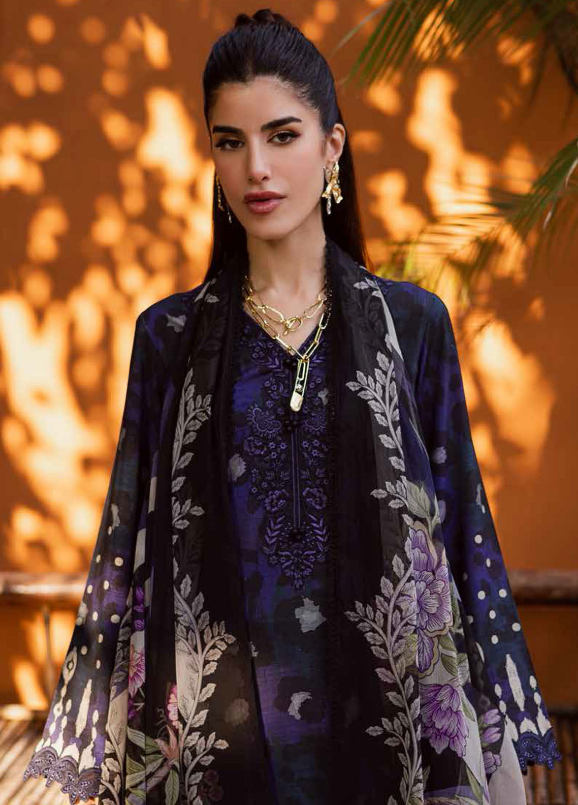 Nureh Embroidered Linen Suits Unstitched 3 Piece NU25GEU NWG-88