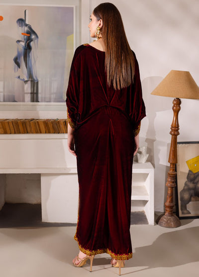 Naayas Luxury Pret Embroidered Velvet Kaftan Amania