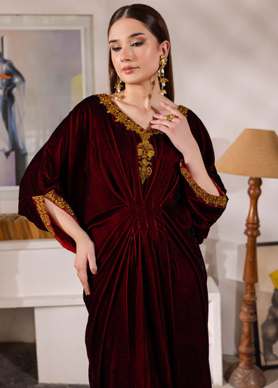 Naayas Luxury Pret Embroidered Velvet Kaftan Amania