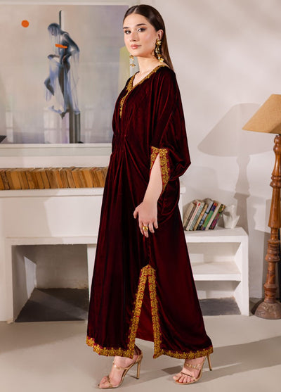 Naayas Luxury Pret Embroidered Velvet Kaftan Amania