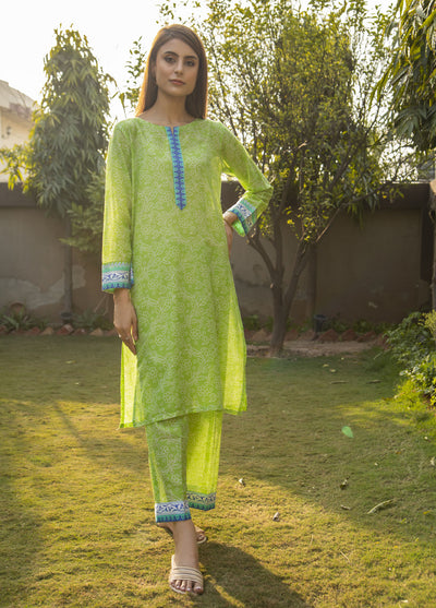 Naaz Couture Casual Pret Lawn 2 Piece Suit NC23FP Green Chunri