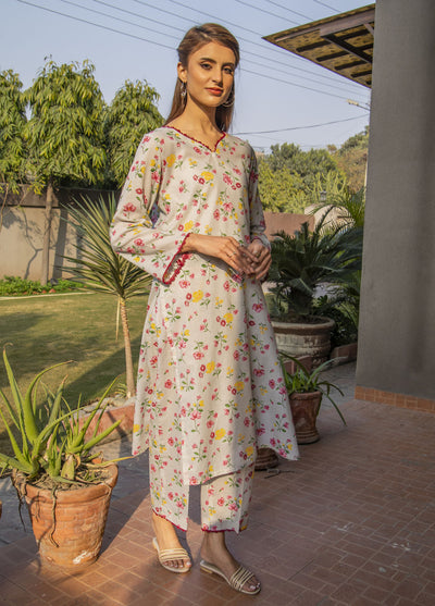 Naaz Couture Casual Pret Lawn 2 Piece Suit NC23FP Greyish Maroon