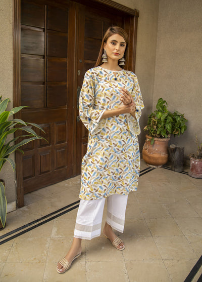 Naaz Couture Casual Pret Lawn Shirt NC23FP Yellowish Blue