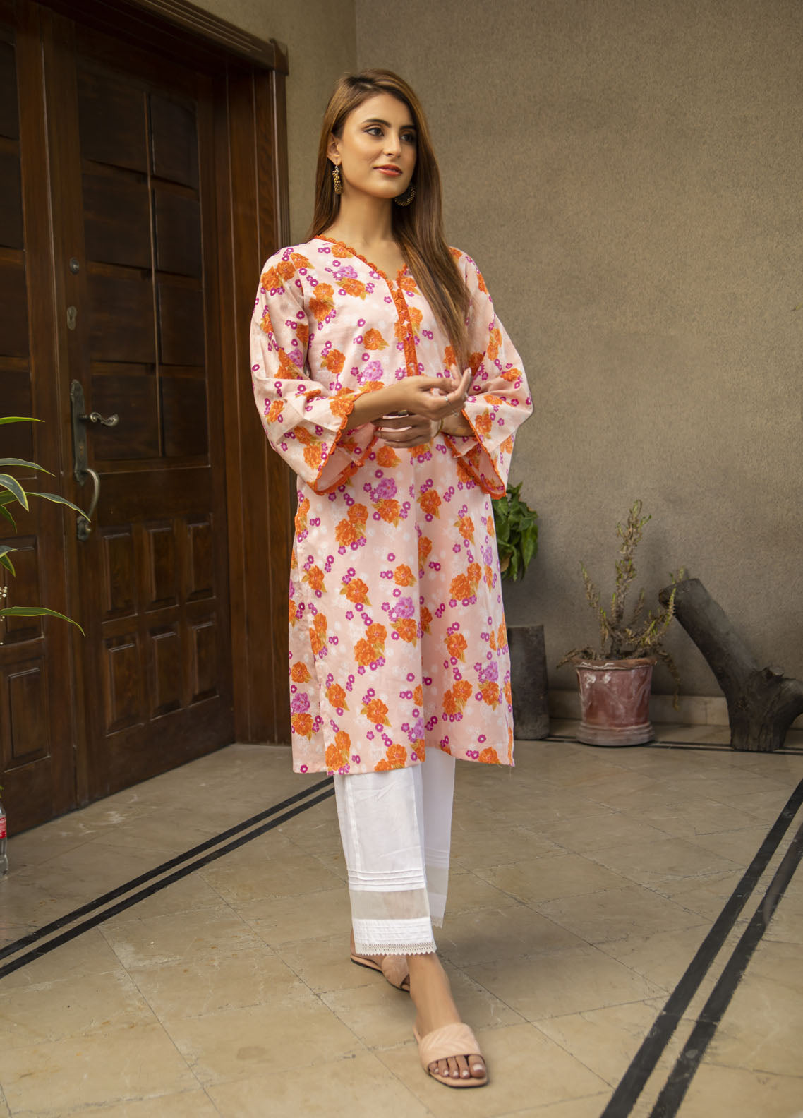 Naaz Couture Casual Pret Lawn Shirt NC23FP Orange