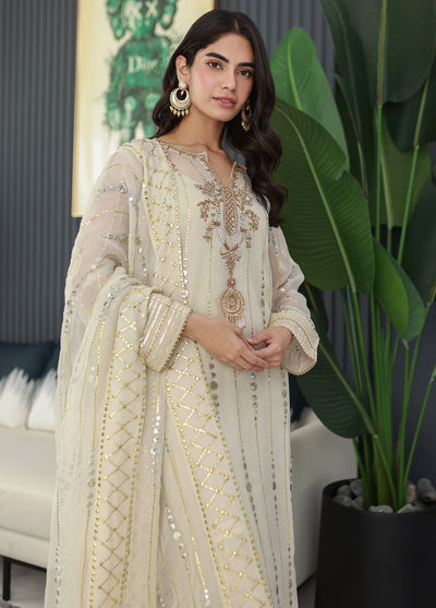 Nadia Khan Pret Embroidered Raw Silk 3 Piece Daffodil