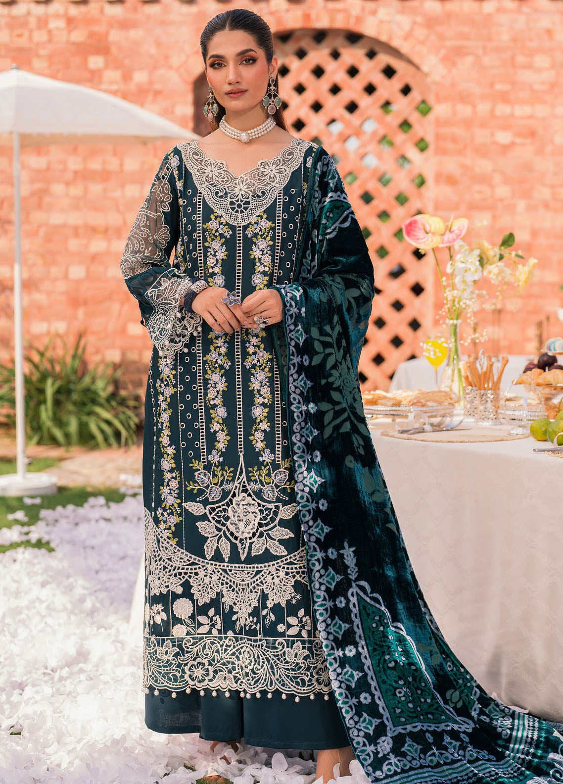 Nazakat By Mahnur Embroidered Corduroy Suit Unstitched 3 Piece MN24N D-02 Elys - Winter Collection