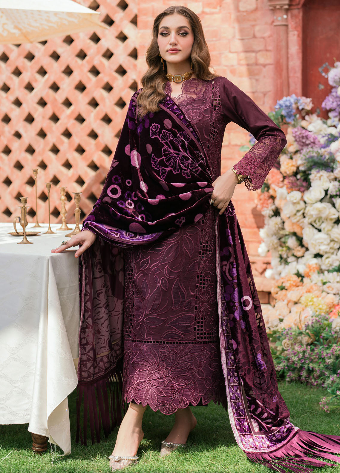 Nazakat By Mahnur Embroidered Corduroy Suit Unstitched 3 Piece MN24N D-07 Zarae - Winter Collection