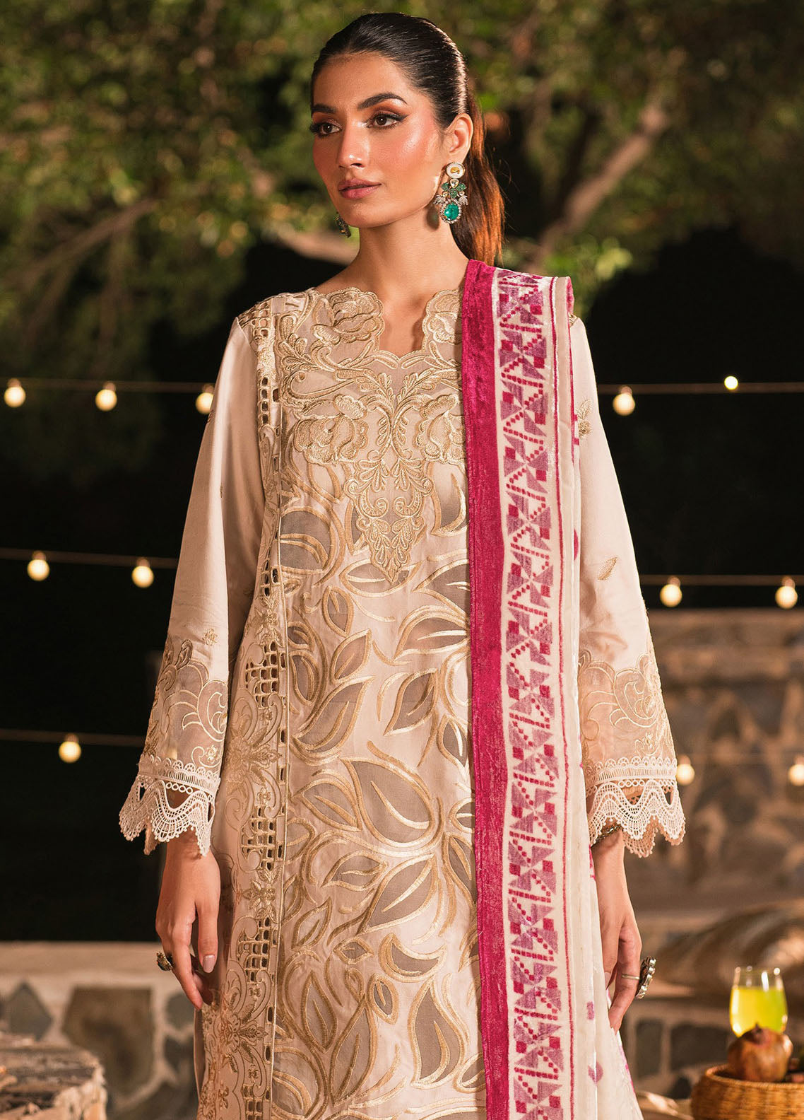 Nazakat By Mahnur Embroidered Corduroy Suit Unstitched 3 Piece MN24N D-08 Velis - Winter Collection