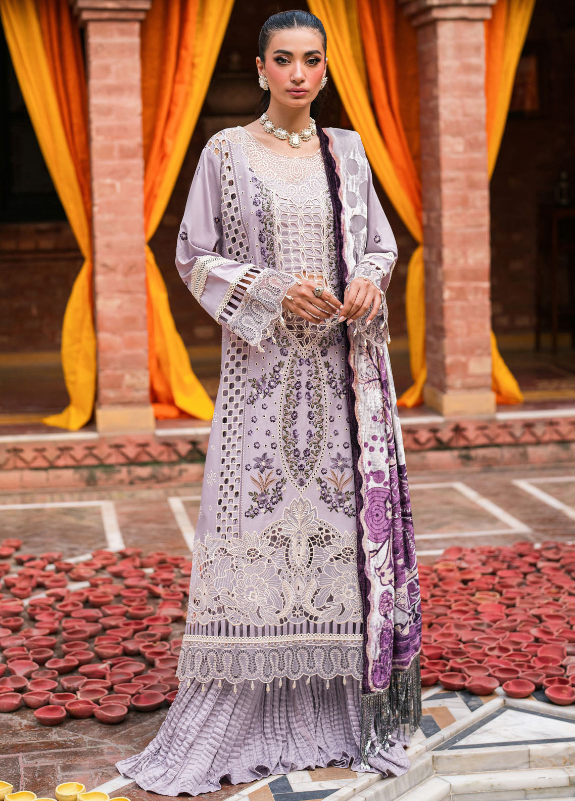 Nazakat By Mahnur Embroidered Corduroy Suit Unstitched 3 Piece MN24N D-14 Vana - Winter Collection