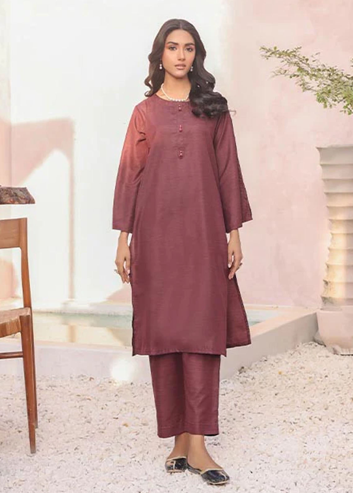 Nazmina Pret Casual Khaddar 2 Piece Suit KP-303 Burnt Amber