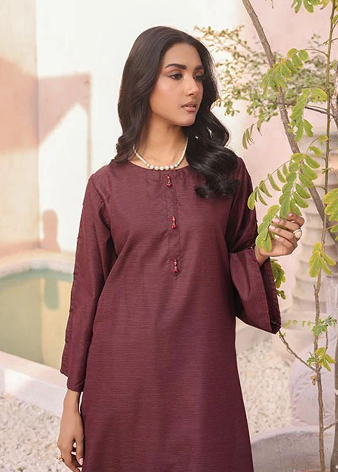 Nazmina Pret Casual Khaddar 2 Piece Suit KP-303 Burnt Amber