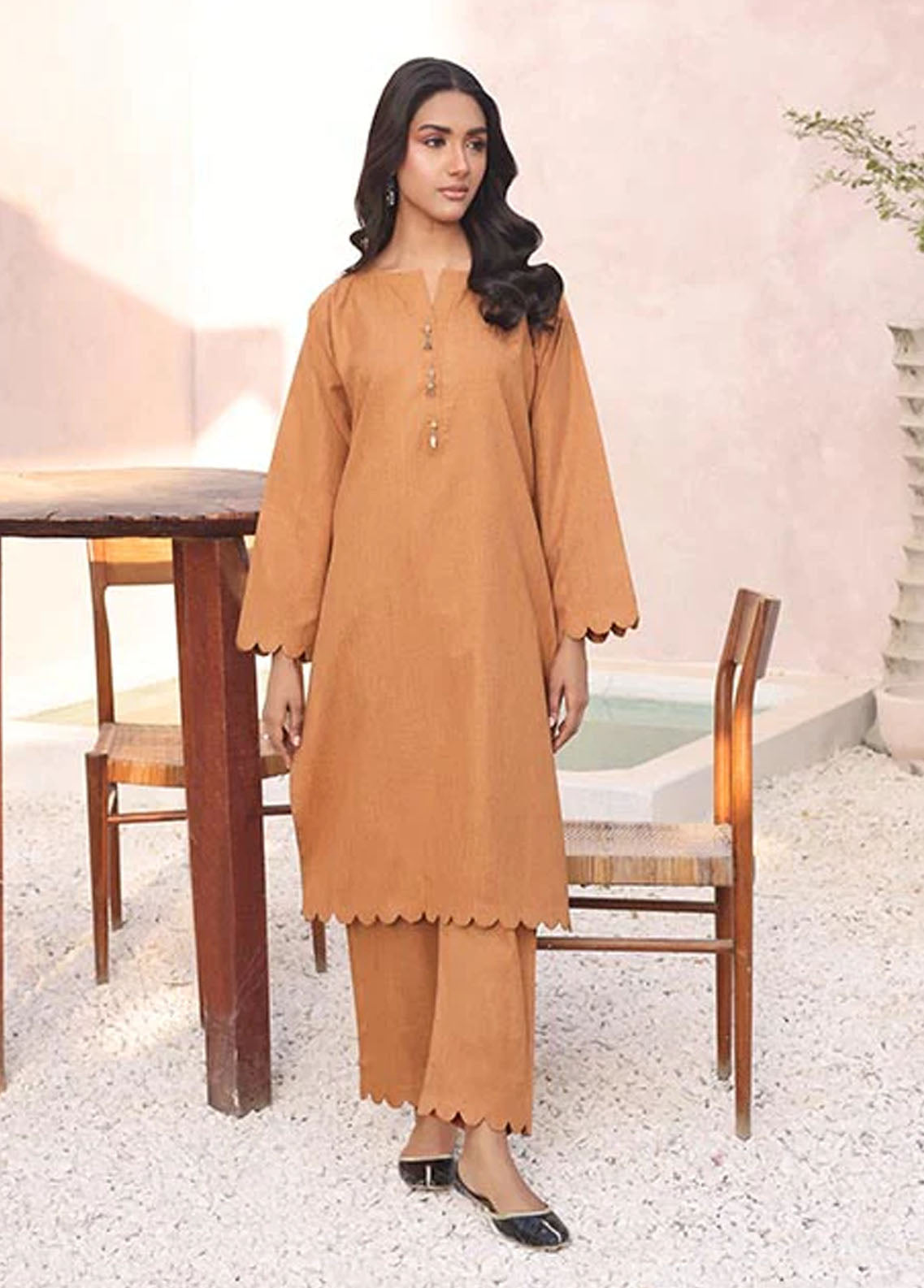 Nazmina Pret Casual Khaddar 2 Piece Suit KP-304 Russet Floral Cut