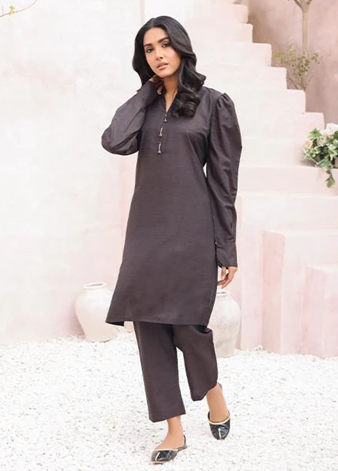 Nazmina Pret Casual Khaddar 2 Piece Suit KP-306 Slate Grey