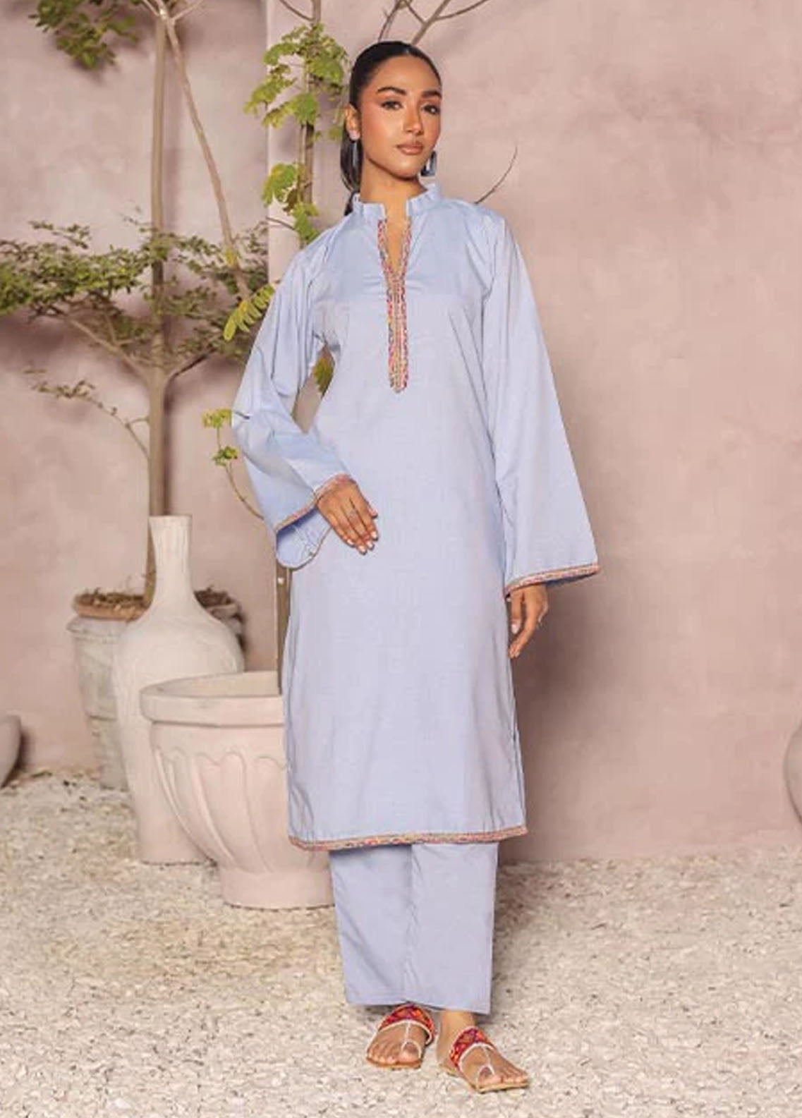 Nazmina Pret Casual Khaddar 2 Piece Suit KP-311 Teal Lapis