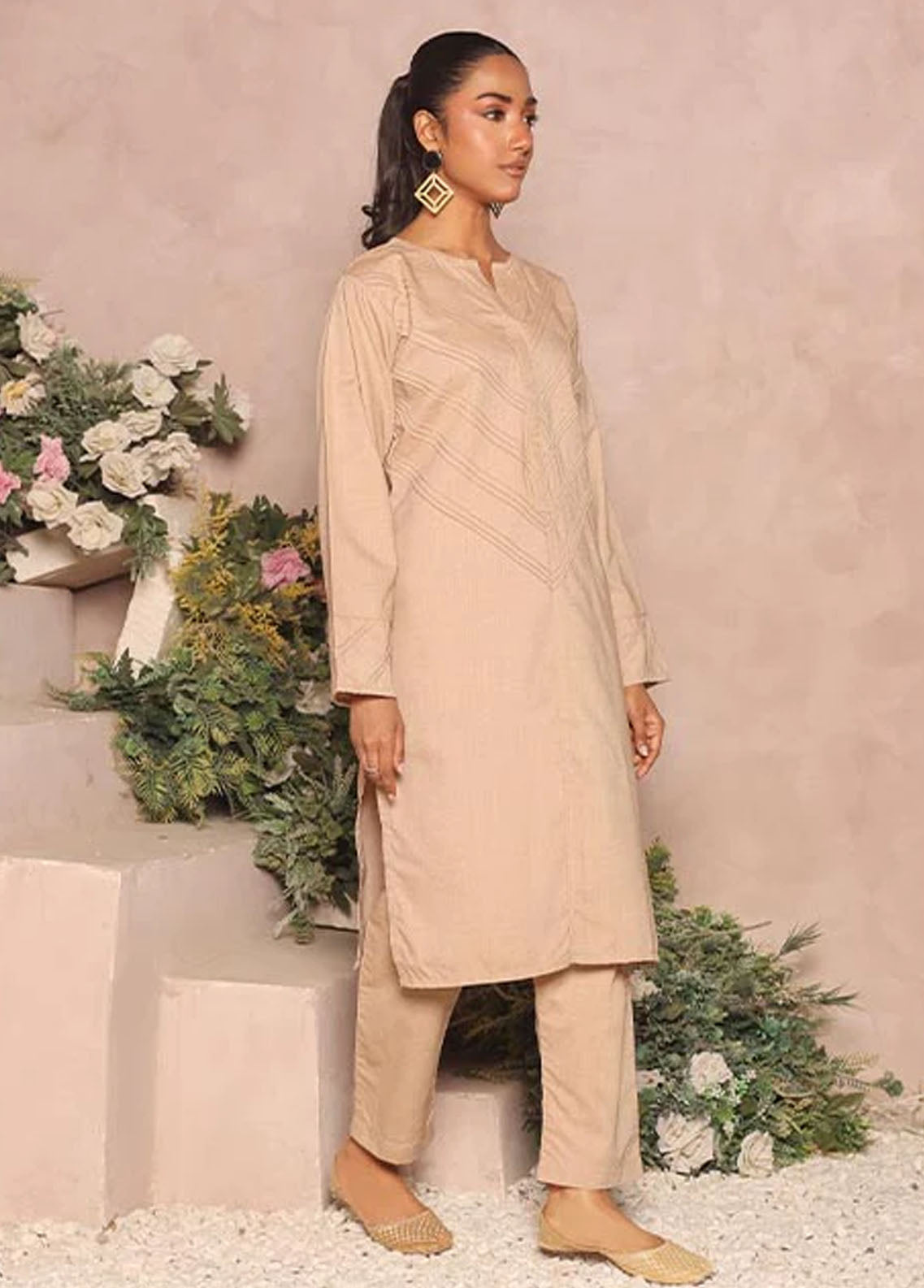 Nazmina Pret Casual Khaddar 2 Piece Suit KP-313 Sable Sand