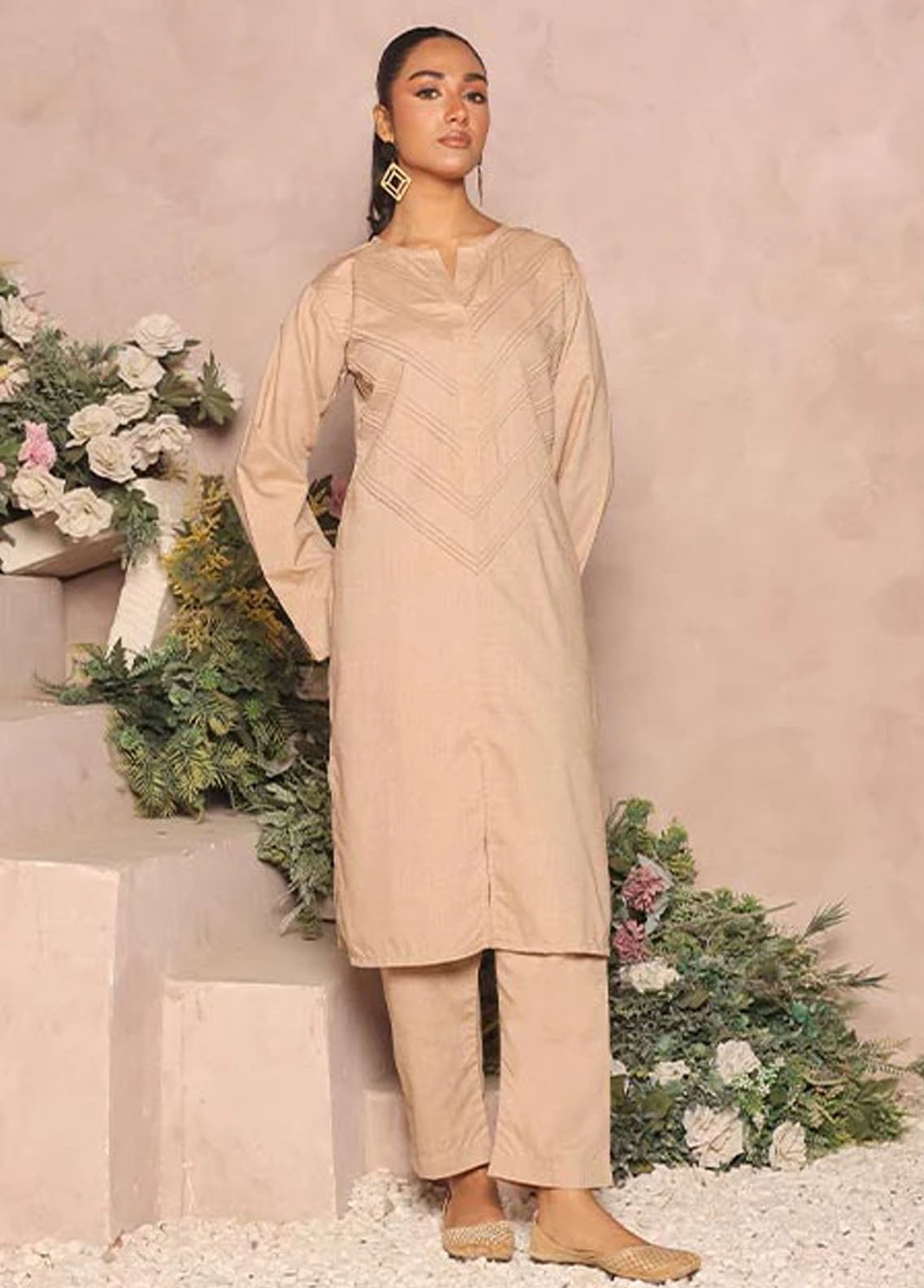 Nazmina Pret Casual Khaddar 2 Piece Suit KP-313 Sable Sand