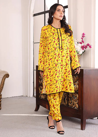 Nazmina Pret Printed Boski 2 Piece Suit KP-328 Sunny roses