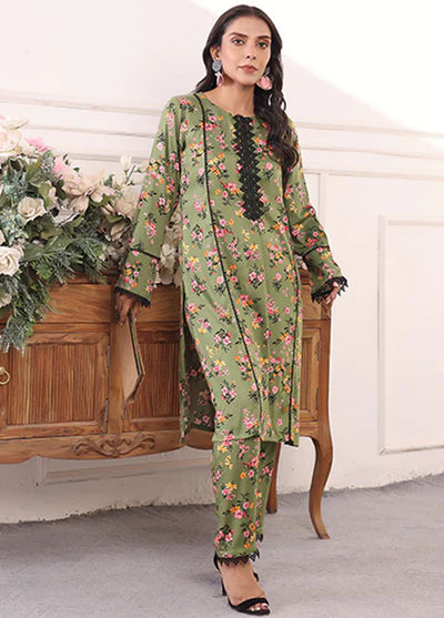 Nazmina Pret Printed Boski 2 Piece Suit Kp-315 Emerald set