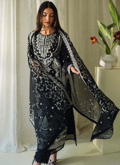Neeshay Monochrome Unstitched Lawn Collection 2024 Elysian