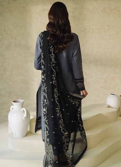Neeshay Monochrome Unstitched Lawn Collection 2024 Fume