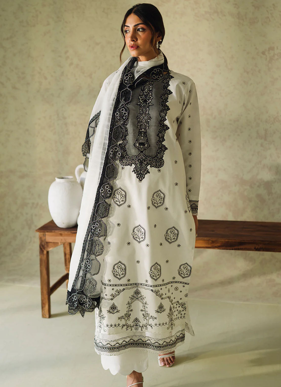 Neeshay Monochrome Unstitched Lawn Collection 2024 Lueur