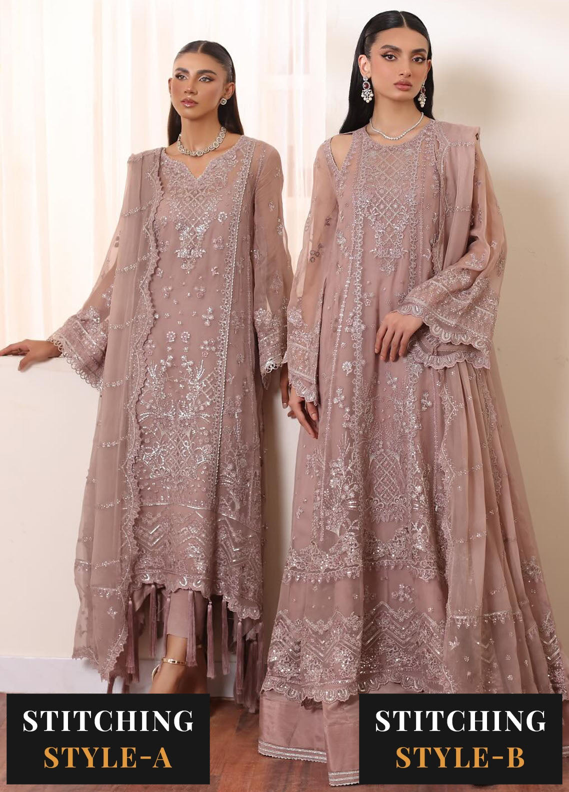 Noor By Saadia Asad Chiffon De Luxe Formal Collection 2024 D-07 Seaina