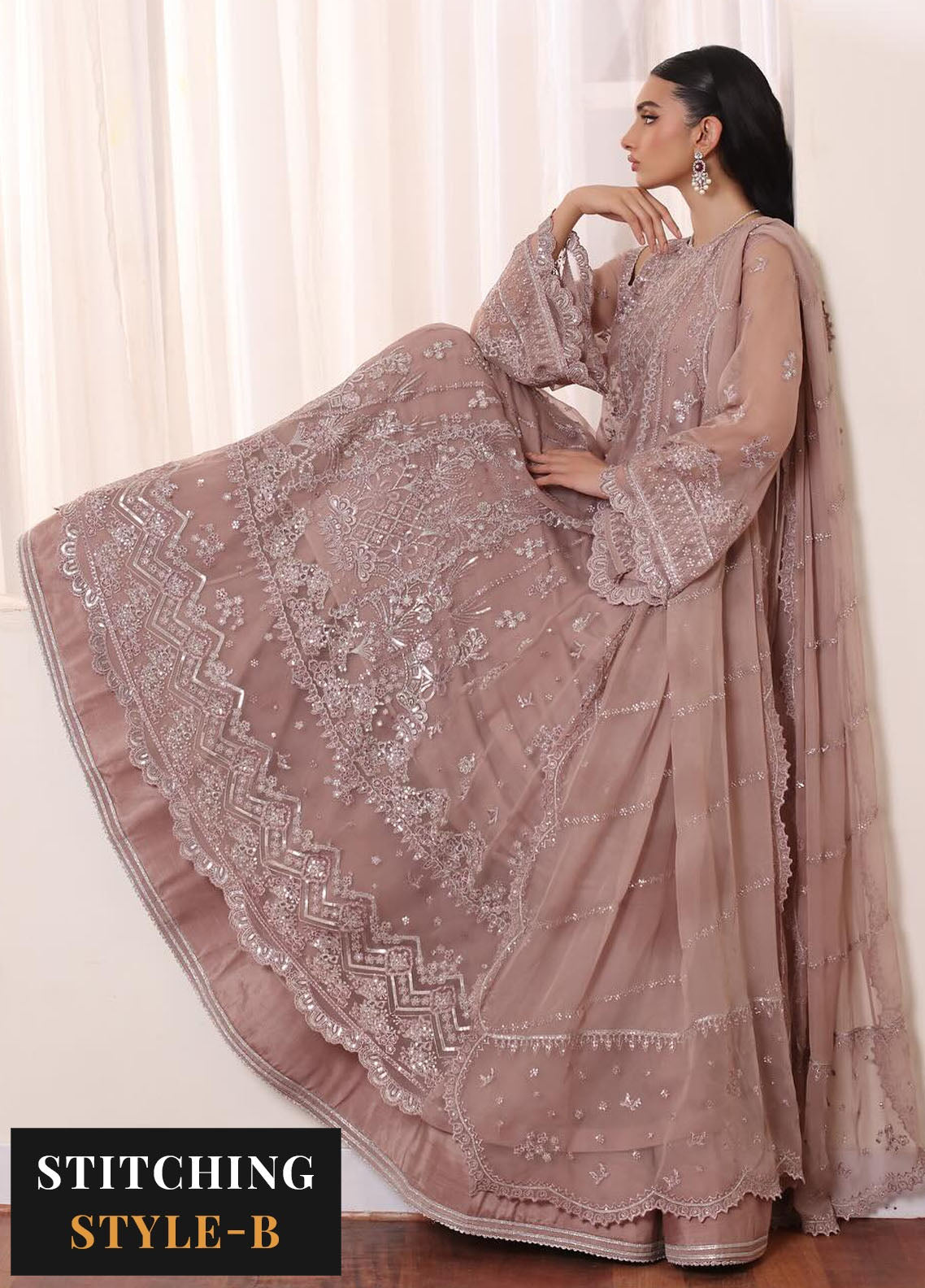 Noor By Saadia Asad Chiffon De Luxe Formal Collection 2024 D-07 Seaina