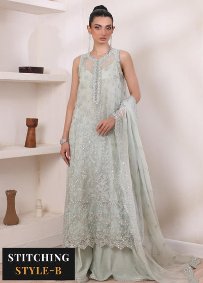 Noor By Saadia Asad Chiffon De Luxe Formal Collection 2024 D-08 Sage