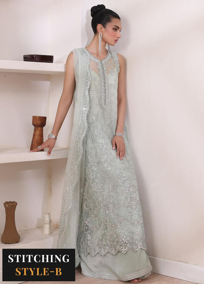 Noor By Saadia Asad Chiffon De Luxe Formal Collection 2024 D-08 Sage