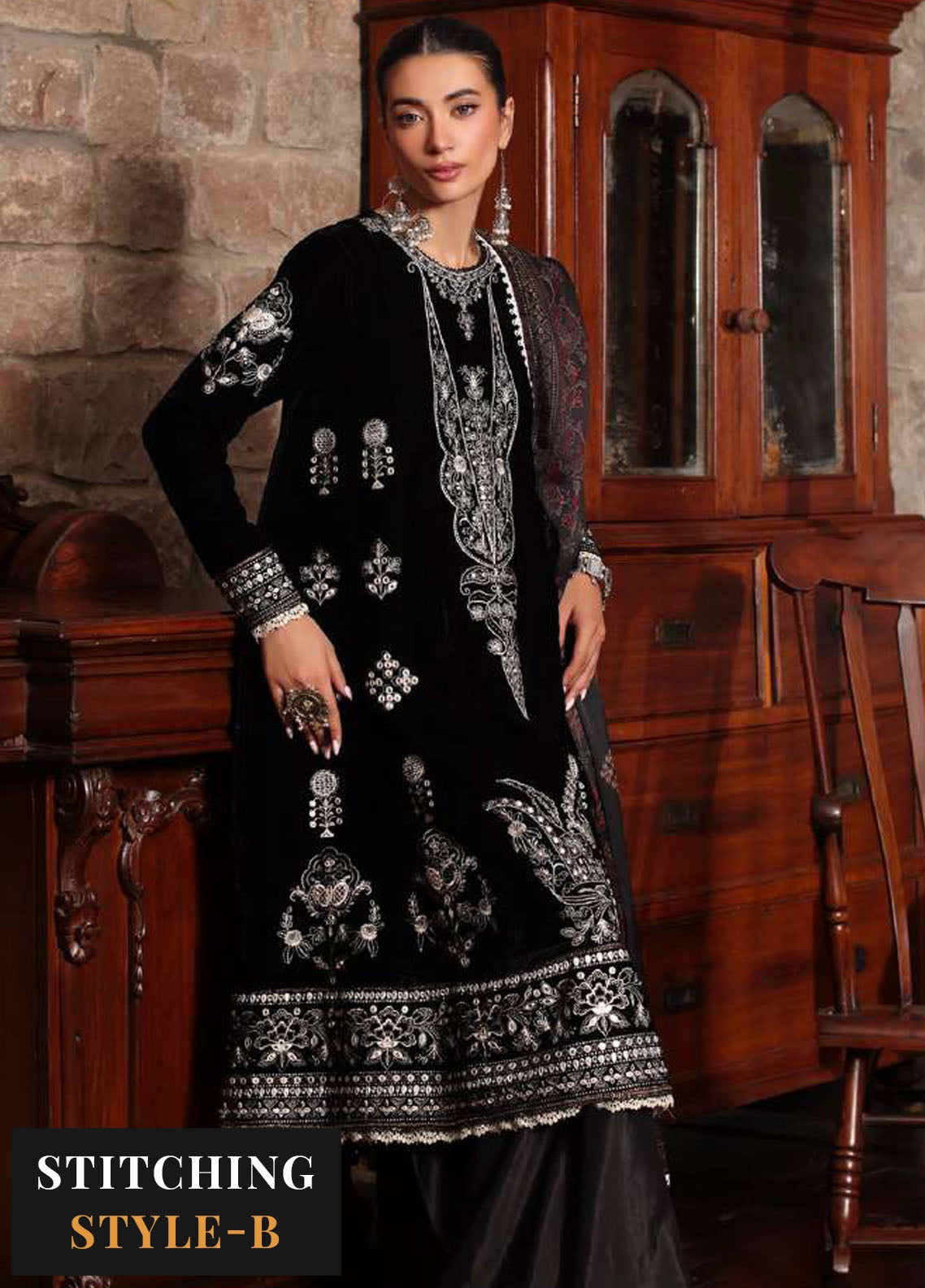 Noor By Sadia Embroidered  Suit Unstitched 3 Piece NSA24SW D-12 Pareeha - Winter Collection