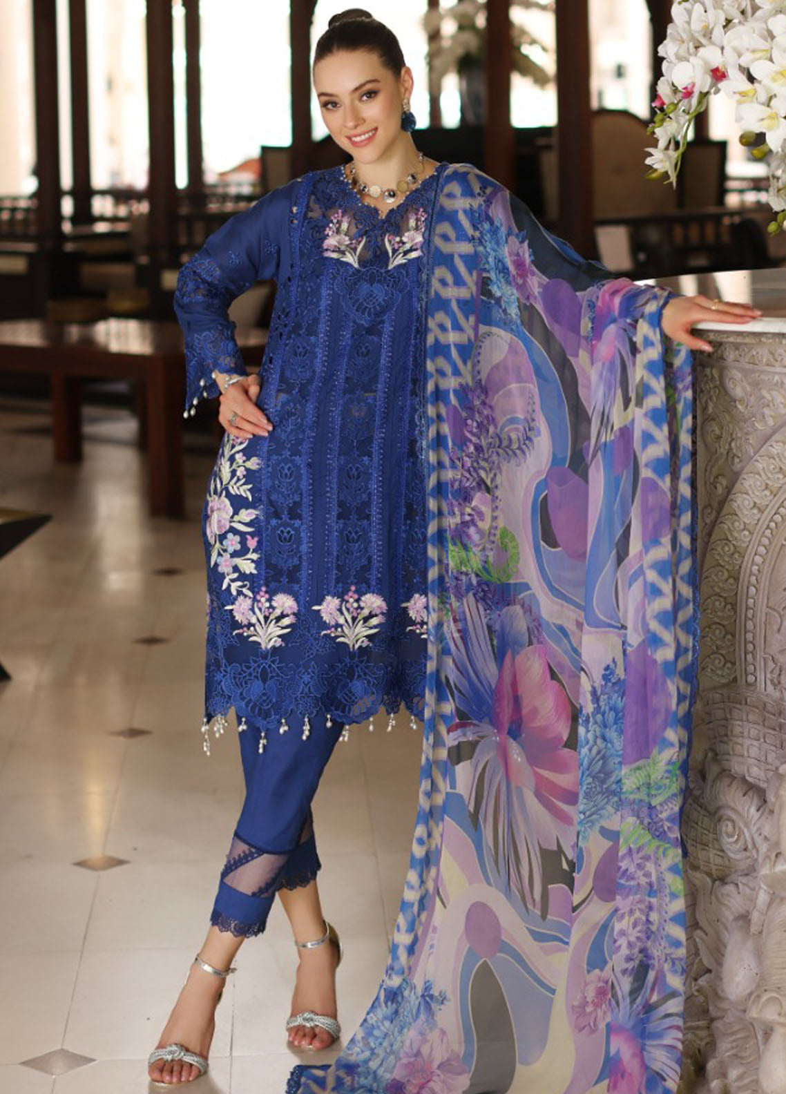 Noor By Saadia Asad Luxury Chikankari Lawn 2024 D-10B