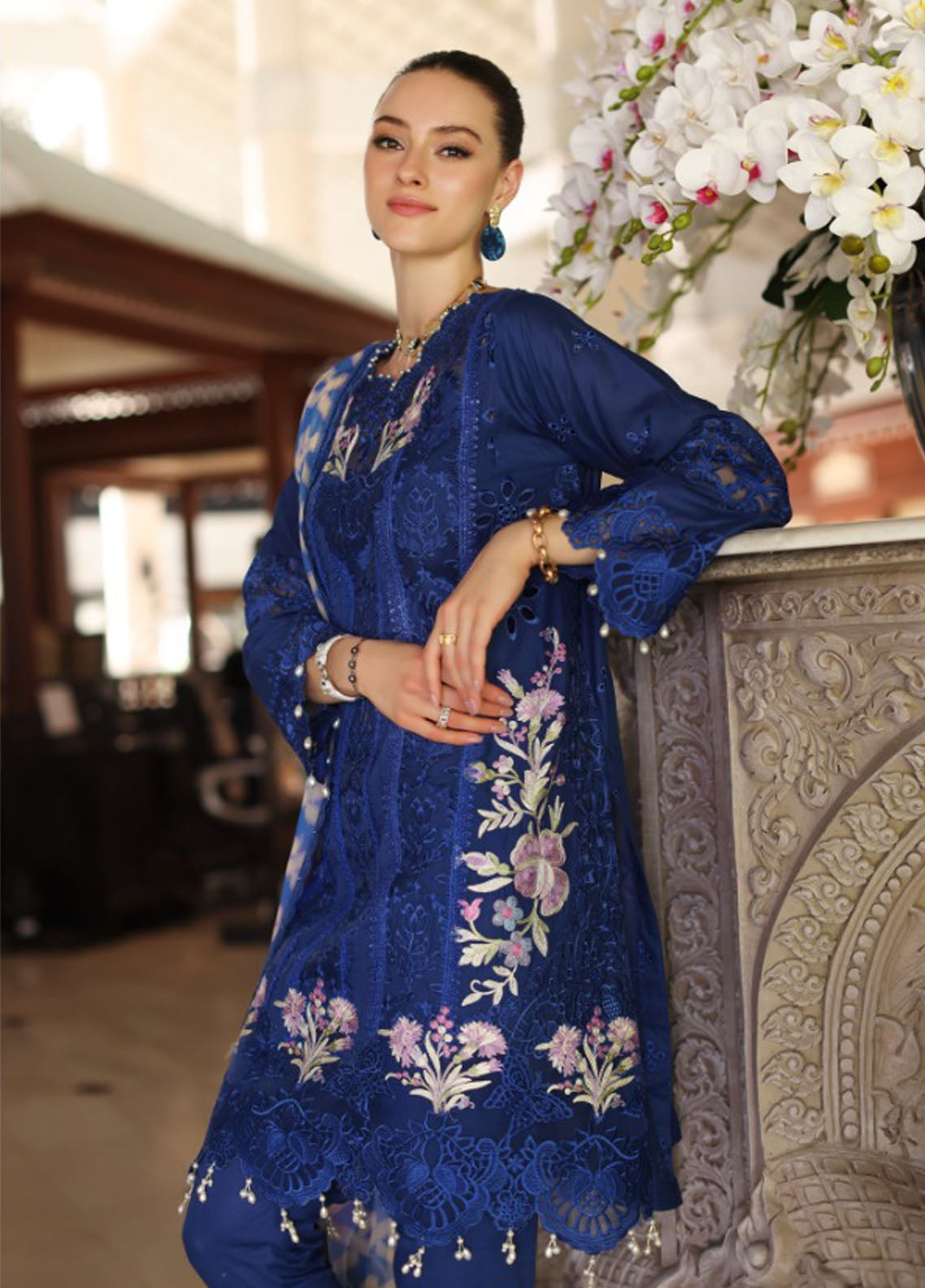 Noor By Saadia Asad Luxury Chikankari Lawn 2024 D-10B