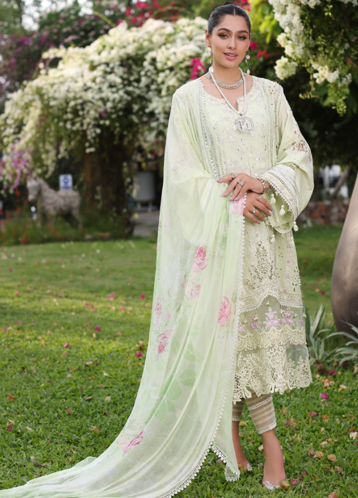 Noor By Saadia Asad Luxury Chikankari Lawn 2024 D-11B