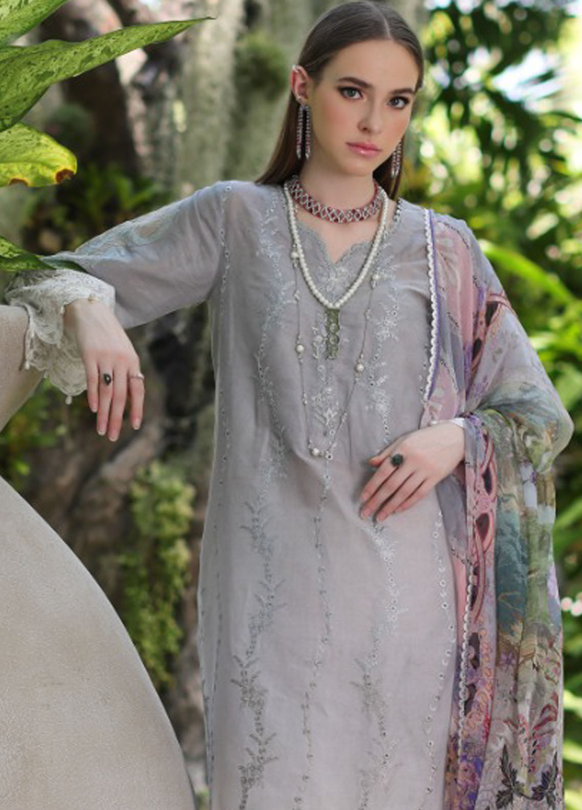 Noor By Saadia Asad Luxury Chikankari Lawn 2024 D-1B