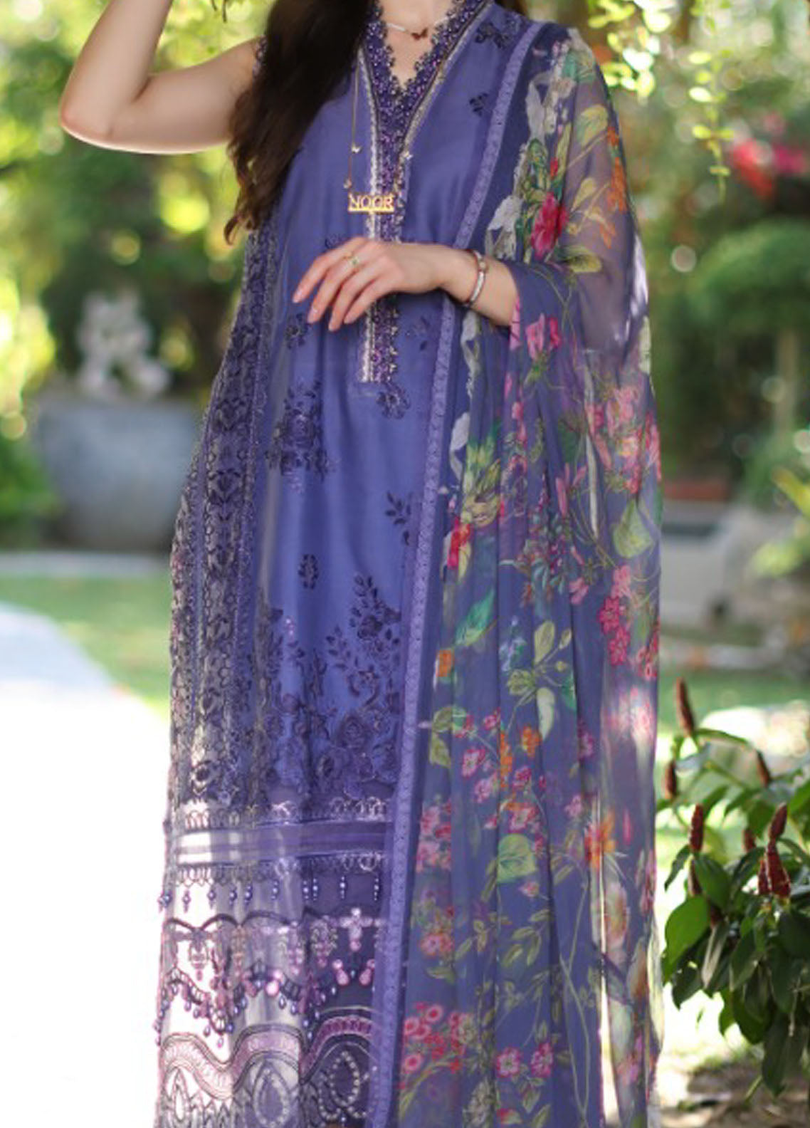 Noor By Saadia Asad Luxury Chikankari Lawn 2024 D-8A