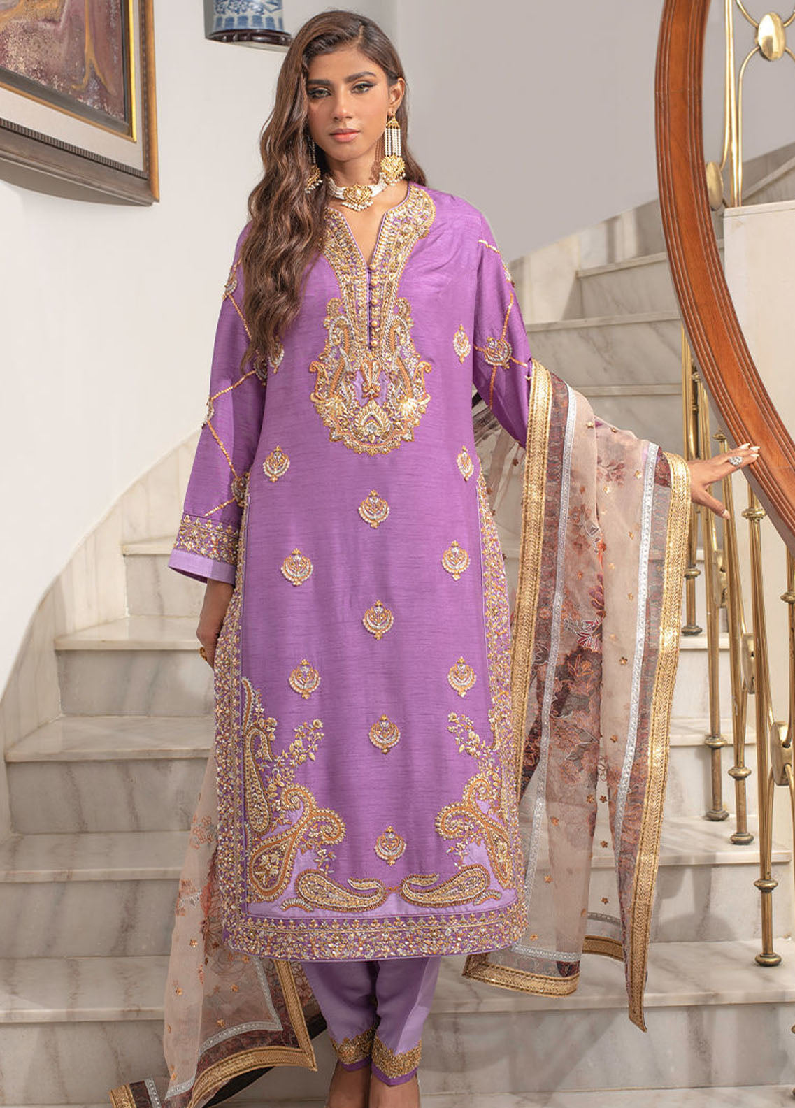 Shamaeel Ansari Pret Formal Silk 3 Piece Suit NUR-02