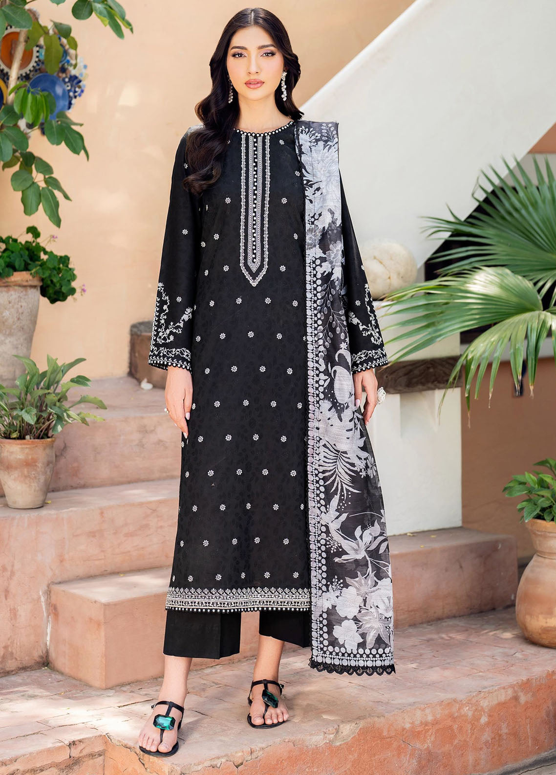 Nura by Zarif Embroidered Lawn Suits Unstitched 3 Piece ZF25TL Nura-10 Milha