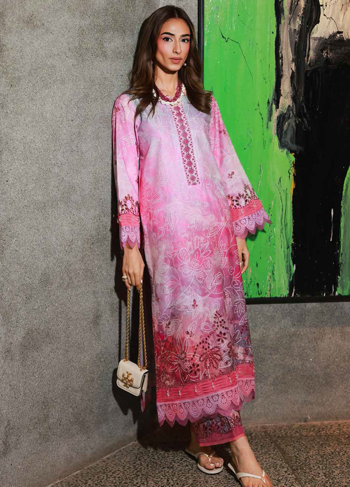 Nureh Chikankari Lawn Suits Unstitched 2 Piece NU25BRU NU2-175