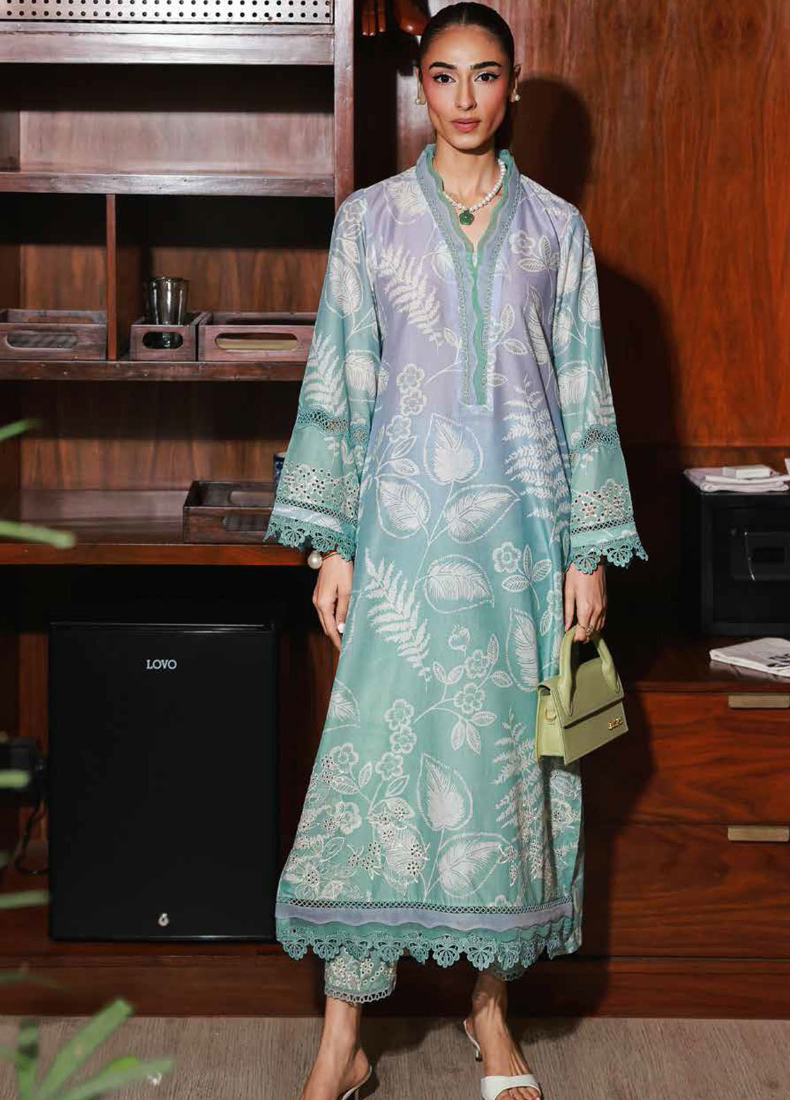 Nureh Chikankari Lawn Suits Unstitched 2 Piece NU25BRU NU2-176