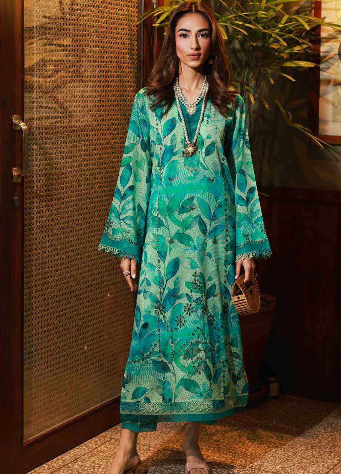 Nureh Chikankari Lawn Suits Unstitched 2 Piece NU25BRU NU2-179