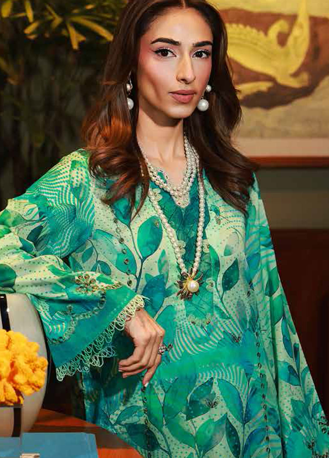 Nureh Chikankari Lawn Suits Unstitched 2 Piece NU25BRU NU2-179