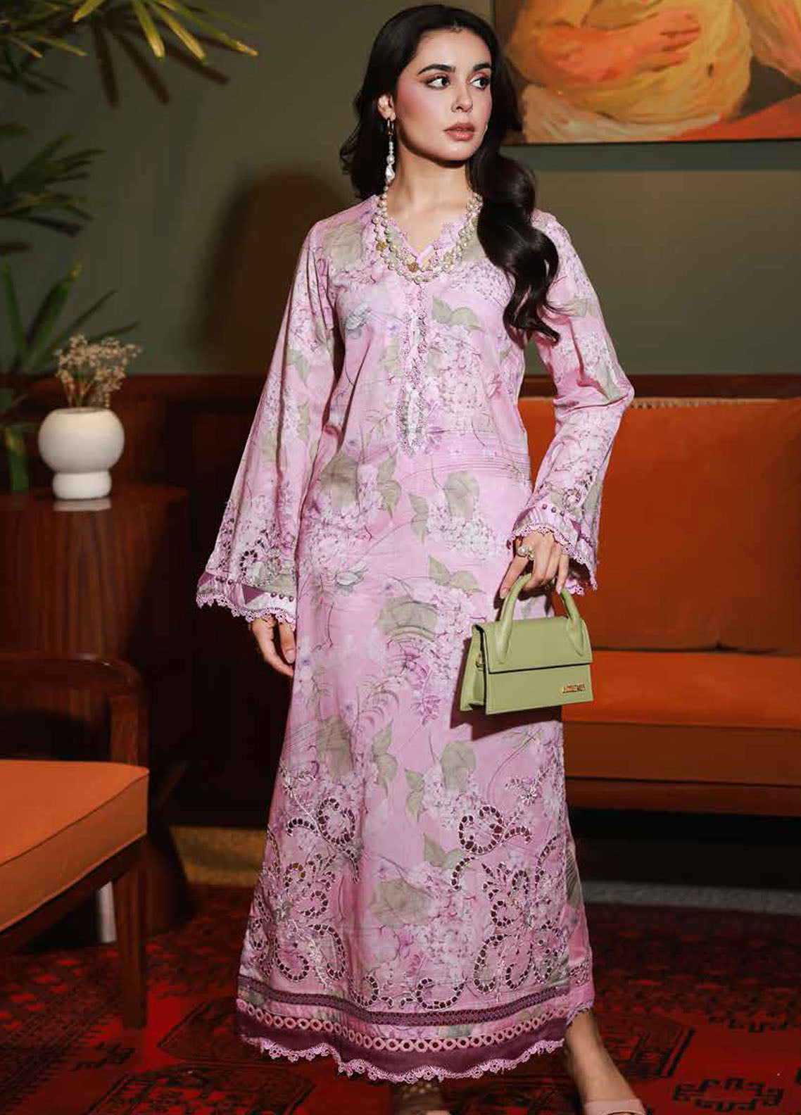 Nureh Chikankari Lawn Suits Unstitched 2 Piece NU25BRU NU2-180