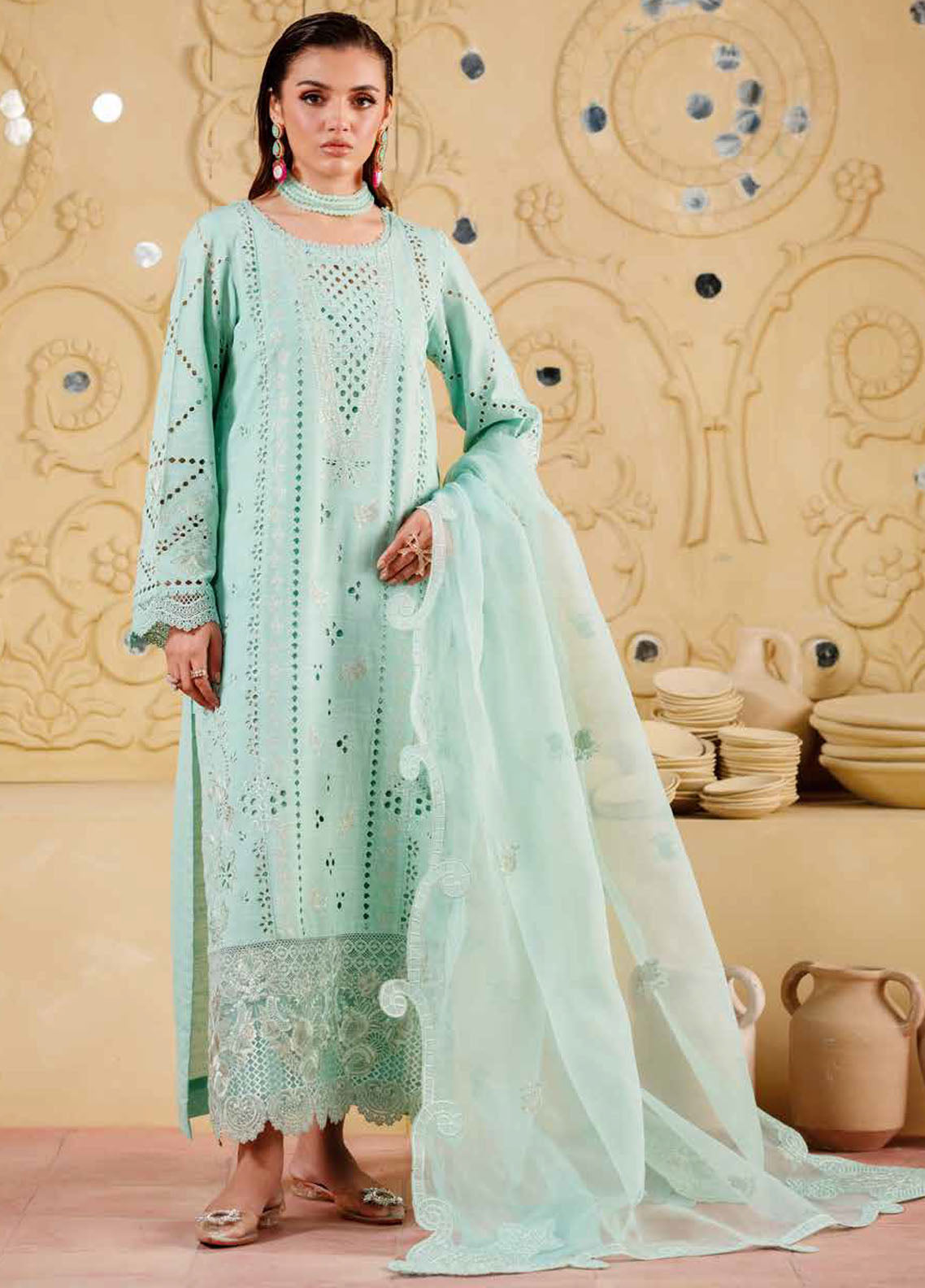 Nureh Exclusive Karandi Unstitched Collection 2025 NE 134