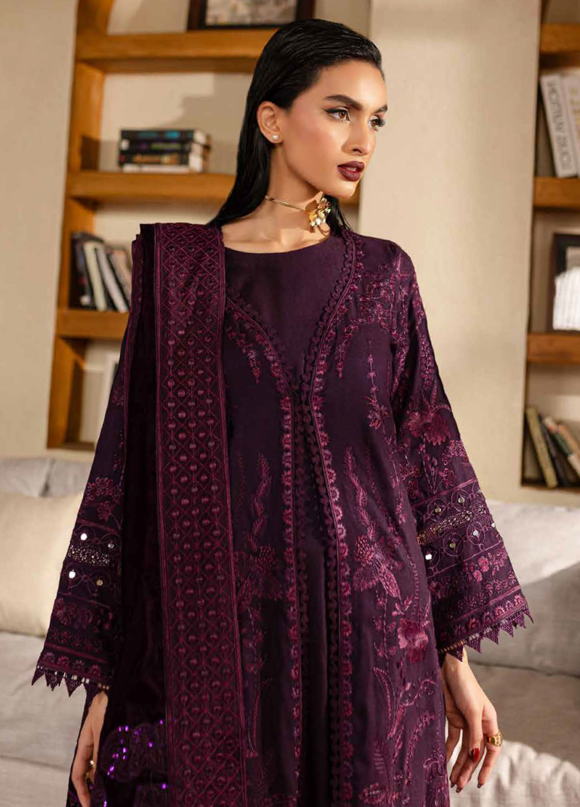 Nureh Exclusive Unstitched Velvet Shawl Collection 2024 NE-129