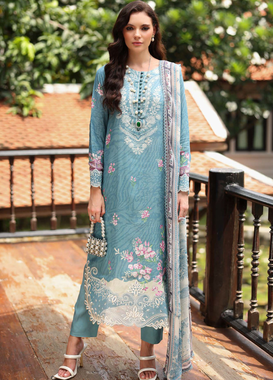 Nureh Embroidered Linen Suits Unstitched 3 Piece NU25DU DD-17