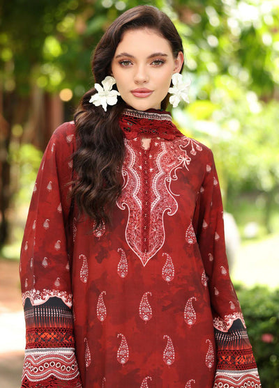 Nureh Embroidered Linen Suits Unstitched 3 Piece NU25DU DD-18